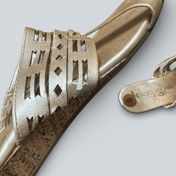 Koolaburra by UGG Metallic Gold Slide Sandals - Picture 6 of 7